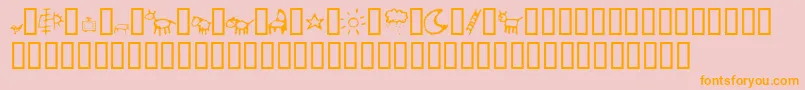 CrayonKids2 Font – Orange Fonts on Pink Background