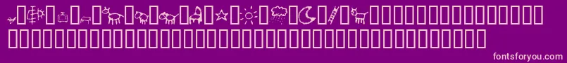 CrayonKids2 Font – Pink Fonts on Purple Background