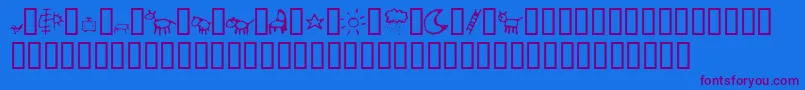 CrayonKids2 Font – Purple Fonts on Blue Background