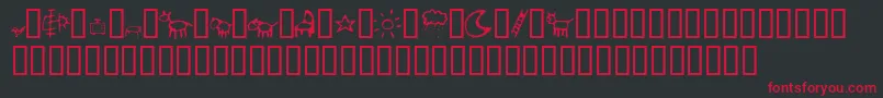 CrayonKids2 Font – Red Fonts on Black Background