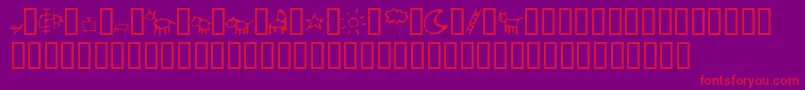 CrayonKids2 Font – Red Fonts on Purple Background