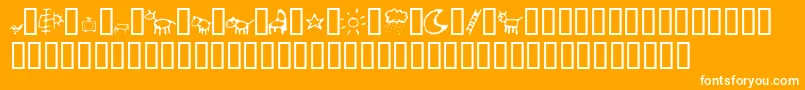 CrayonKids2 Font – White Fonts on Orange Background