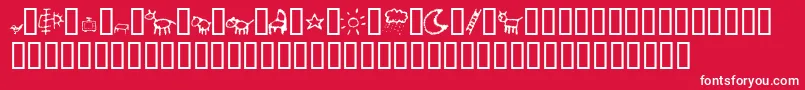 CrayonKids2 Font – White Fonts on Red Background