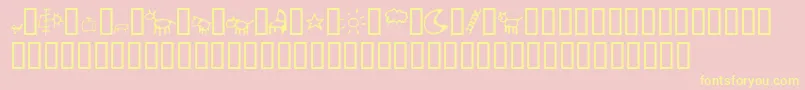 CrayonKids2 Font – Yellow Fonts on Pink Background