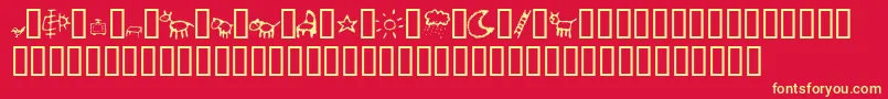 CrayonKids2 Font – Yellow Fonts on Red Background