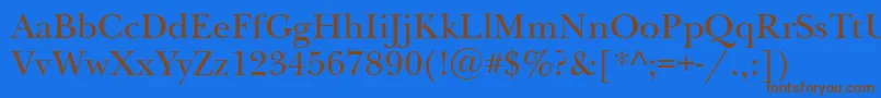 Newbaskervilleett Font – Brown Fonts on Blue Background