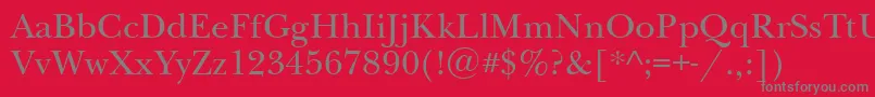 フォントNewbaskervilleett – 赤い背景に灰色の文字