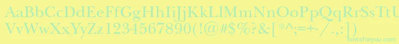 Newbaskervilleett Font – Green Fonts on Yellow Background