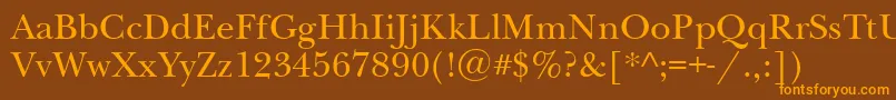 Newbaskervilleett Font – Orange Fonts on Brown Background