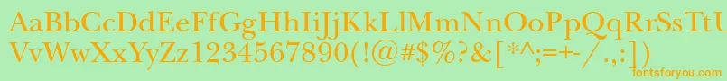 Newbaskervilleett Font – Orange Fonts on Green Background