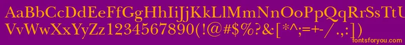 Newbaskervilleett Font – Orange Fonts on Purple Background