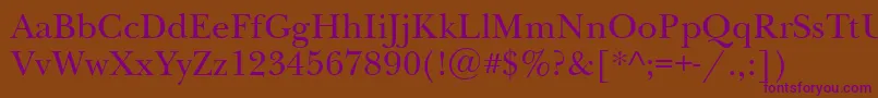 Newbaskervilleett Font – Purple Fonts on Brown Background