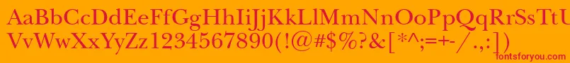 Newbaskervilleett Font – Red Fonts on Orange Background