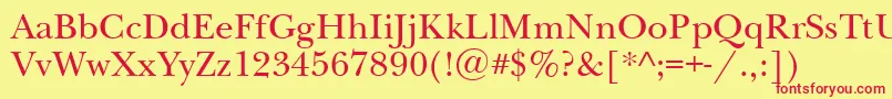 Newbaskervilleett Font – Red Fonts on Yellow Background