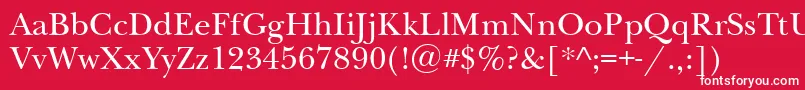 Newbaskervilleett-Schriftart – Weiße Schriften auf rotem Hintergrund