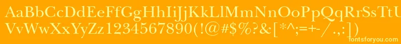 Newbaskervilleett Font – Yellow Fonts on Orange Background