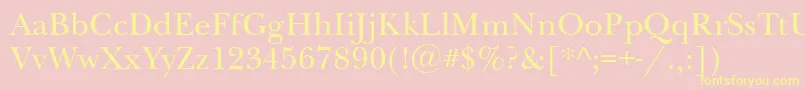 Newbaskervilleett Font – Yellow Fonts on Pink Background