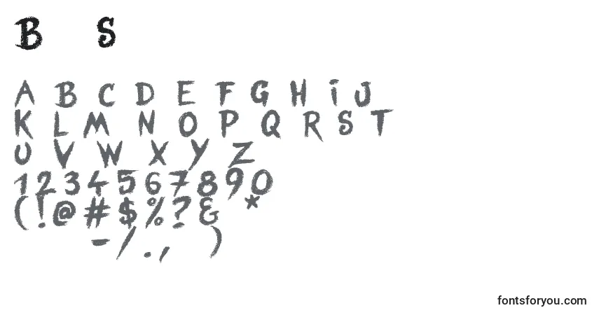 Czcionka BlindSignature – alfabet, cyfry, specjalne znaki