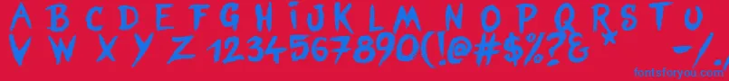 BlindSignature Font – Blue Fonts on Red Background