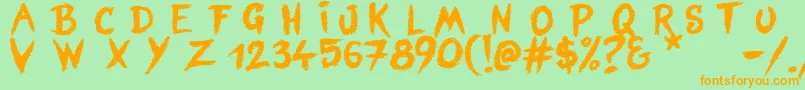 BlindSignature Font – Orange Fonts on Green Background