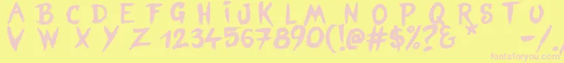 BlindSignature Font – Pink Fonts on Yellow Background