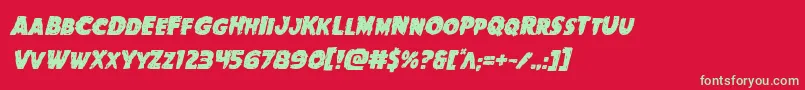 Fonte Goblincreekitalic – fontes verdes em um fundo vermelho