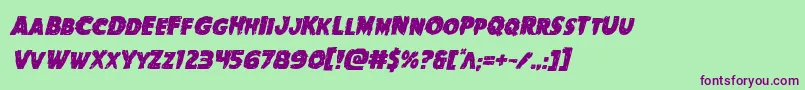 Goblincreekitalic-fontti – violetit fontit vihreällä taustalla