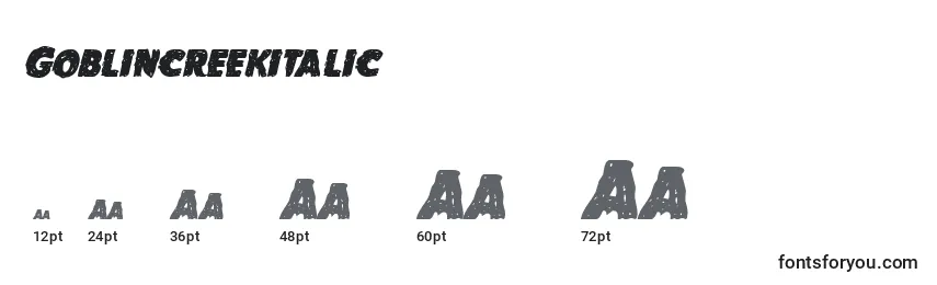 Goblincreekitalic Font Sizes