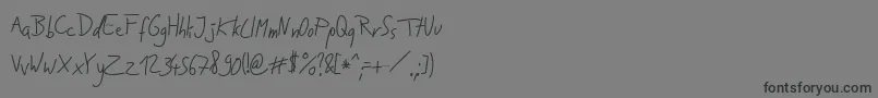 JakobsHandwritingOtf Font – Black Fonts on Gray Background