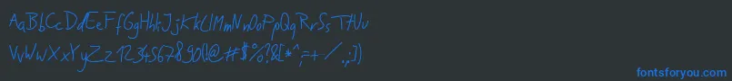 JakobsHandwritingOtf Font – Blue Fonts on Black Background