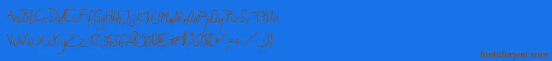 JakobsHandwritingOtf Font – Brown Fonts on Blue Background