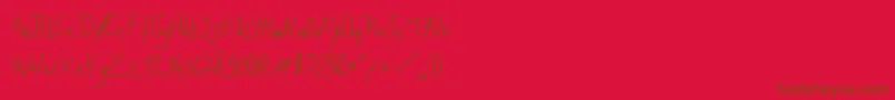 Police JakobsHandwritingOtf – polices brunes sur fond rouge