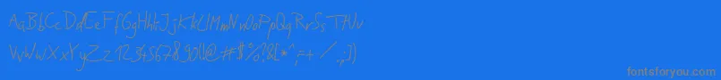 JakobsHandwritingOtf Font – Gray Fonts on Blue Background