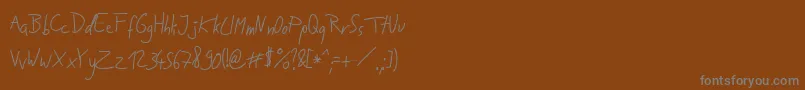 フォントJakobsHandwritingOtf – 茶色の背景に灰色の文字