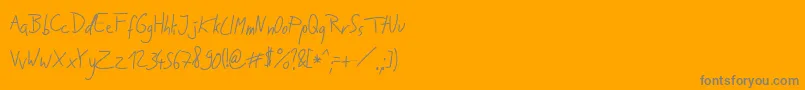 JakobsHandwritingOtf Font – Gray Fonts on Orange Background