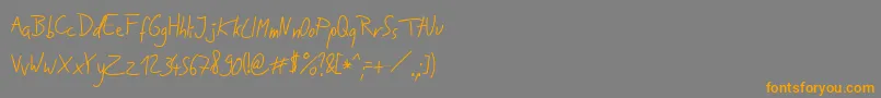 JakobsHandwritingOtf Font – Orange Fonts on Gray Background