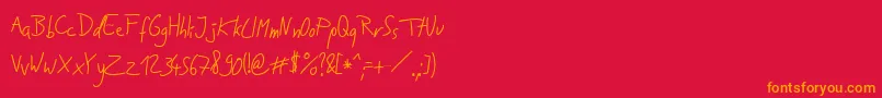 fuente JakobsHandwritingOtf – Fuentes Naranjas Sobre Fondo Rojo