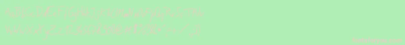 JakobsHandwritingOtf Font – Pink Fonts on Green Background
