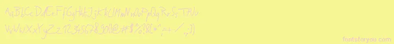 JakobsHandwritingOtf Font – Pink Fonts on Yellow Background