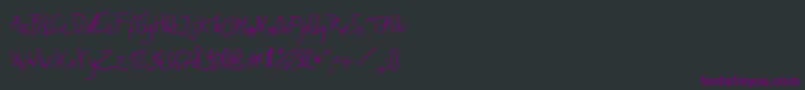 JakobsHandwritingOtf Font – Purple Fonts on Black Background
