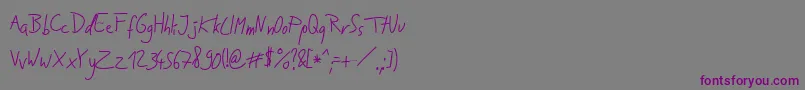 JakobsHandwritingOtf Font – Purple Fonts on Gray Background