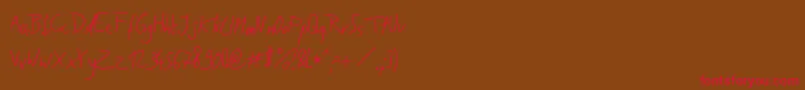 Шрифт JakobsHandwritingOtf – красные шрифты на коричневом фоне