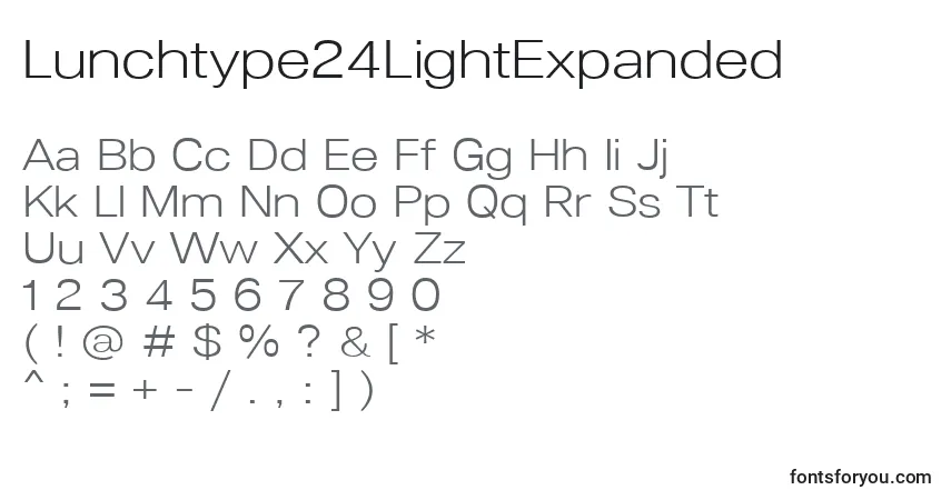 Schriftart Lunchtype24LightExpanded – Alphabet, Zahlen, spezielle Symbole
