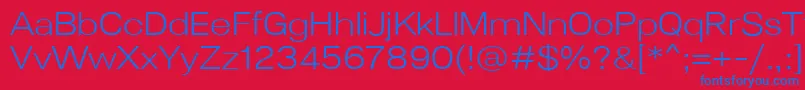 Lunchtype24LightExpanded Font – Blue Fonts on Red Background