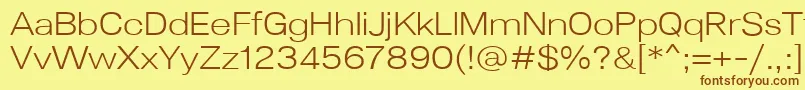 Saiba mais sobre a fonte Lunchtype24LightExpanded Fonte Lunchtype24LightExpanded – fontes marrons em um fundo amarelo