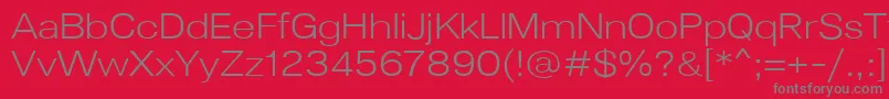 Lunchtype24LightExpanded-Schriftart – Graue Schriften auf rotem Hintergrund