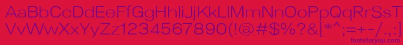 Lunchtype24LightExpanded Font – Purple Fonts on Red Background
