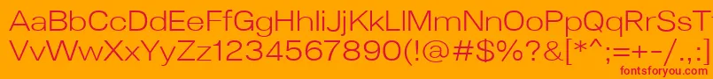 Lunchtype24LightExpanded Font – Red Fonts on Orange Background