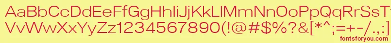 Lunchtype24LightExpanded Font – Red Fonts on Yellow Background