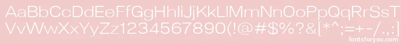Lunchtype24LightExpanded-Schriftart – Weiße Schriften auf rosa Hintergrund
